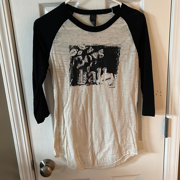 The Boys of Fall Football burnout women’s shirt XS clear diamond bling - Picture 1 of 4